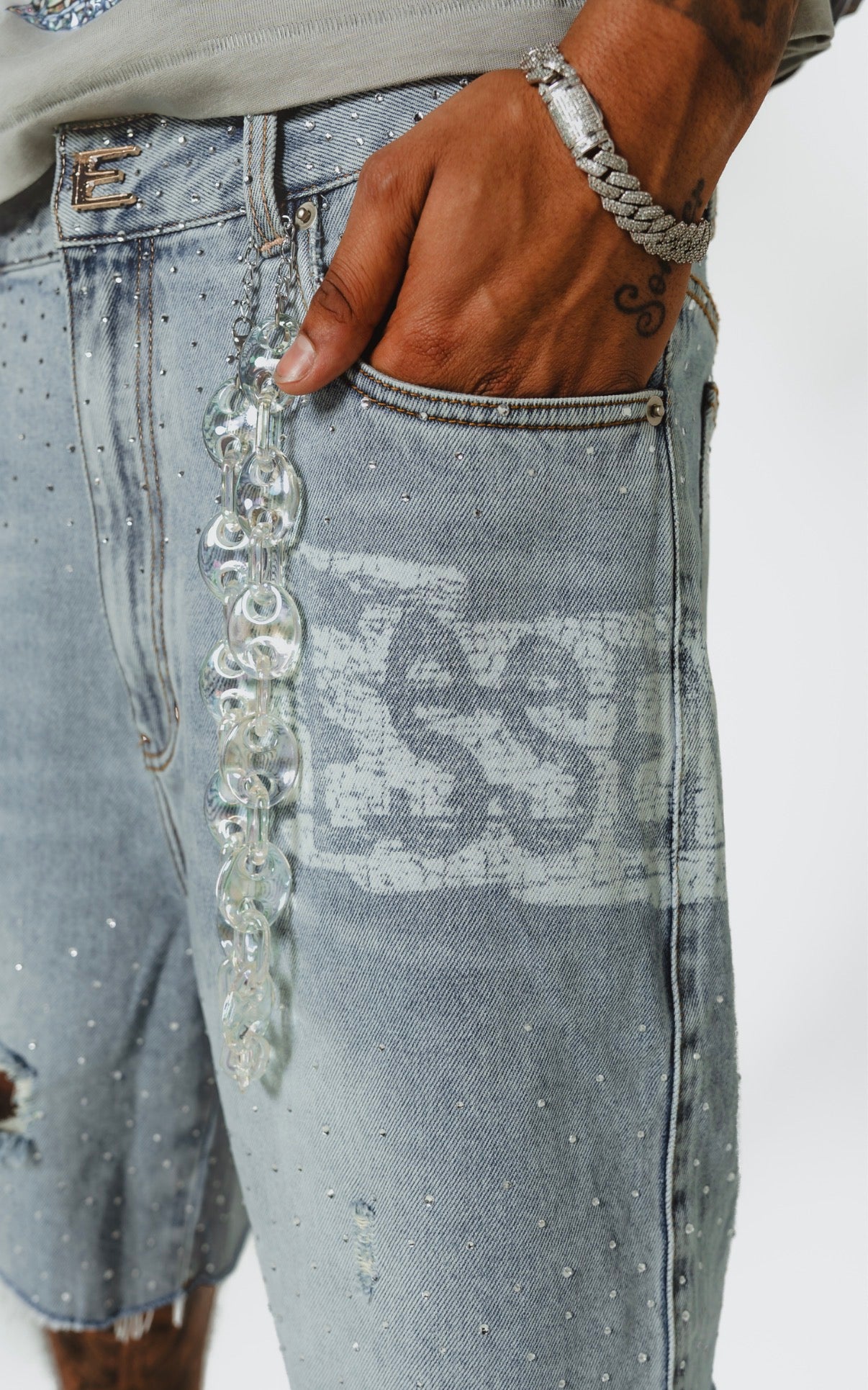 Diamond Dust Denim Shorts